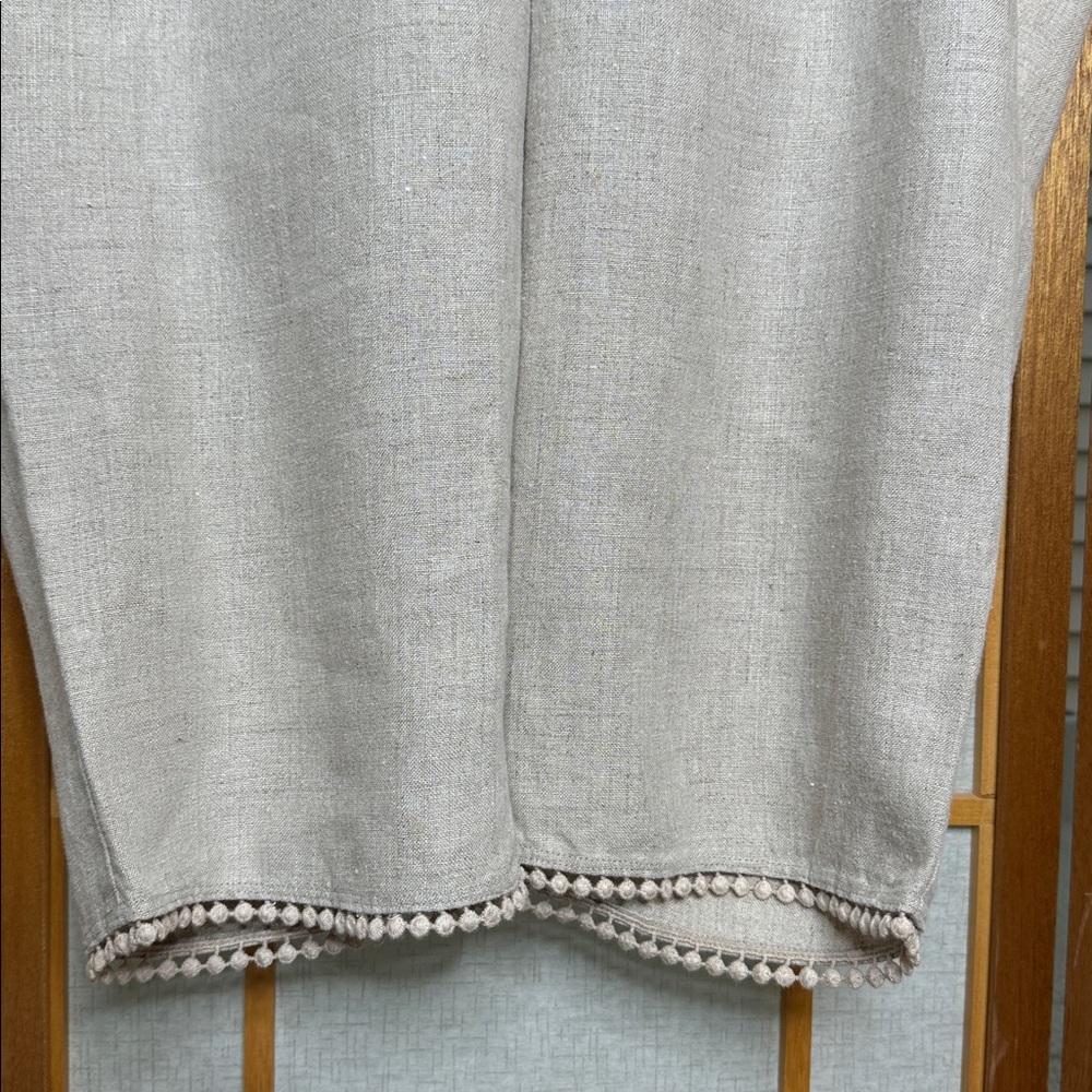 NWT Talbots Womens Natural Linen Draw String Capri Pants Size 16W - Picture 6 of 13